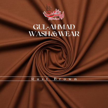 Premium Gul-Ahmad Wash & Wear - Rust Brown