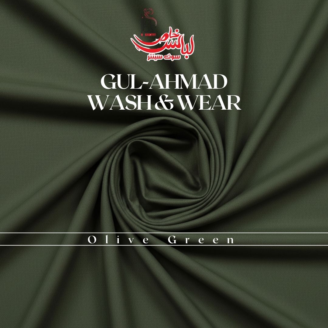 Premium Gul-Ahmad Wash & Wear - Olive Green