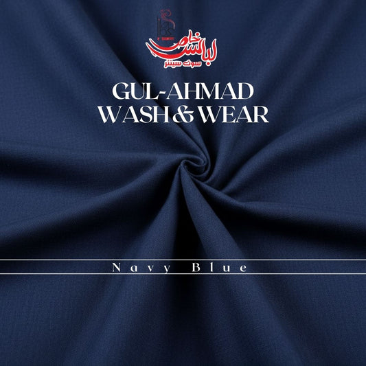 Premium Gul-Ahmad Wash & Wear - Navy Blue